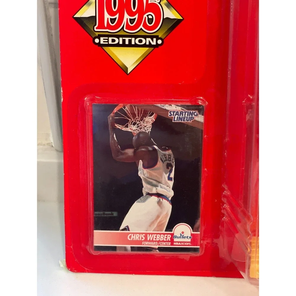 Vtg Chris Webber Starting Lineup Figure Card Washington Bullets NBA 1995 Sealed